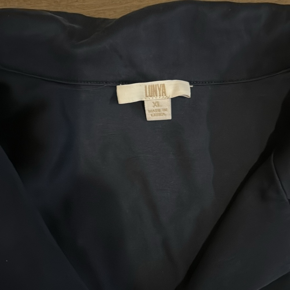 EUC Lunya Washable Silk Long-Sleeve Pant Set (Deep Blue) - Picture 2 of 4